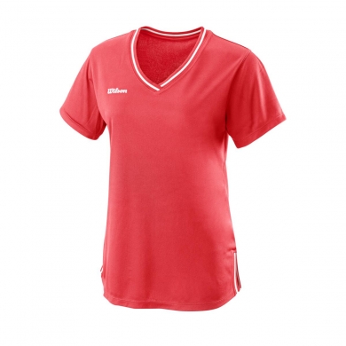 Koszulka tenisowa Wilson Team II V-Neck koralowa damska